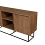 Hanah Home Consola Moderna e Industrial Nogal y Negro con Almacenamiento 140x72x36 cm